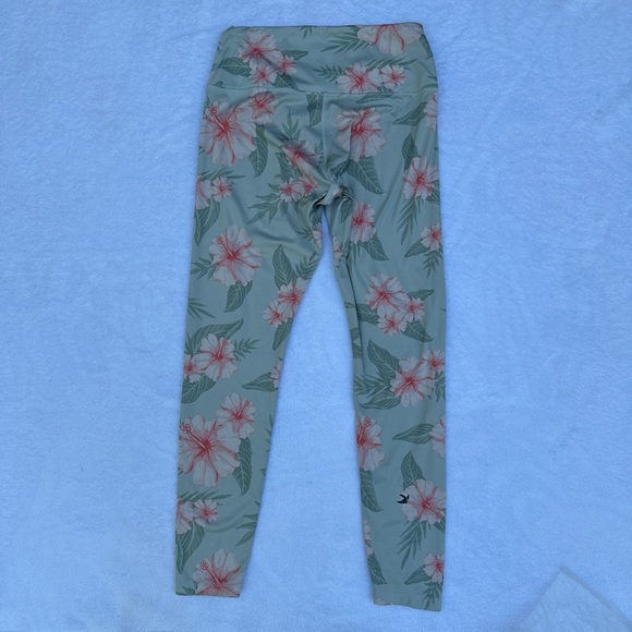 GLYDER  Floral Print Women's Leggings - White and Pink size M - Picture 5 of 9